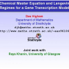 Chemical Master Equation and Langevin Regimes for a Gene Transcription Model