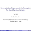 Communication Requirements for Generating Correlated Random Variables