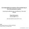 Conceptualising Inventory Prepositioning in the Humanitarian Sector