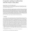 Cooperative caching in mobile ad hoc networks based on data utility