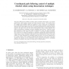 Coordinated path following control of multiple wheeled robots using linearization techniques