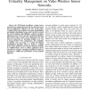 Coverage and adaptive scheduling algorithms for criticality management on video wireless sensor networks