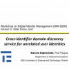 Cross-identifier domain discovery service for unrelated user identities