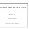 Decomposing triples into cyclic designs