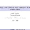 Diversity Order Gain with Noisy Feedback in Multiple Access Channels