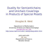 Duality for Semiantichains and Unichain Coverings in Products of Special Posets