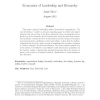 Economics of leadership and hierarchy