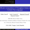 Efficient Computation of Throughput Values of Context-Free Languages
