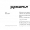 Experiences from the design of a ubiquitous computing system for the blind