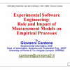 Experimental Software Engineering: Role and Impact of Measurement Models on Empirical Processes