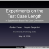 Experiments on the Test Case Length in Specification Based Test Case Generation