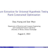 Feature Extraction for Universal Hypothesis Testing via Rank-constrained Optimization