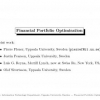 Financial Portfolio Optimisation