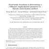 Fixed-point iterations in determining a Tikhonov regularization parameter in Kirsch's factorization method