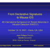 From Declarative Signatures to Misuse IDS