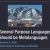 General purpose languages should be metalanguages