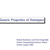 Generic Properties of Datatypes