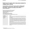 Health search engine with e-document analysis for reliable search results