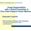 Image Segmentation with a Hybrid Ensemble of One-Class Support Vector Machines