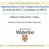 Implementation of the compression function for selected SHA-3 candidates on FPGA