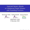 Improved Generic Attacks on Unbalanced Feistel Schemes with Expanding Functions