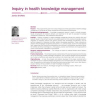 Inquiry in health knowledge management