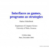 Interfaces as Games, Programs as Strategies