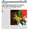 IT policy - Advising policymakers is more than just providing advice