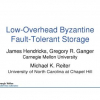 Low-overhead byzantine fault-tolerant storage