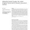 Measuring research quality: the United Kingdom Government's Research Assessment Exercise