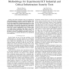 Methodology for Experimental ICT Industrial and Critical Infrastructure Security Tests