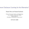 Minimum Disclosure Counting for the Alternative Vote
