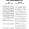 Mining comparable bilingual text corpora for cross-language information integration