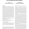 Mining comparable bilingual text corpora for cross-language information integration