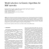 Model selection via Genetic Algorithms for RBF networks