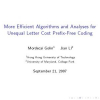 More Efficient Algorithms and Analyses for Unequal Letter Cost Prefix-Free Coding