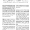 Multi-Antenna Communication in Ad Hoc Networks: Achieving MIMO Gains with SIMO Transmission
