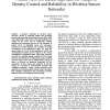 Neural Network-Based Approach for Adaptive Density Control and Reliability in Wireless Sensor Networks