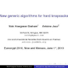 New Generic Algorithms for Hard Knapsacks