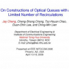 On Constructions of Optical Queues with a Limited Number of Recirculations