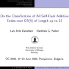 On the classification of all self-dual additive codes over GF(4) of length up to 12