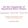 On the Complexity of Equational Horn Clauses