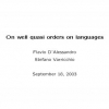 On Well Quasi-orders on Languages