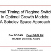 Optimal timing of regime switching in optimal growth models: A Sobolev space approach