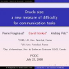 Oracle size: a new measure of difficulty for communication tasks