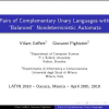 Pairs of Complementary Unary Languages with "Balanced" Nondeterministic Automata