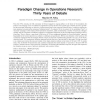 Paradigm Change in Operations Research: Thirty Years of Debate