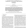 Parameterized Complexity of Cardinality Constrained Optimization Problems