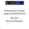 Performance is dead, long live performance!