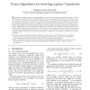 Power Algorithms for Inverting Laplace Transforms